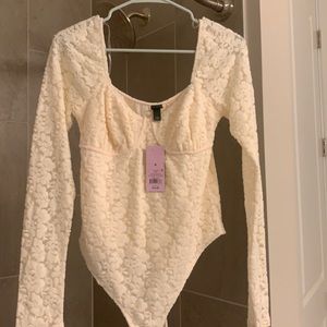 Wild & Fable Velvet Lace Bodysuit